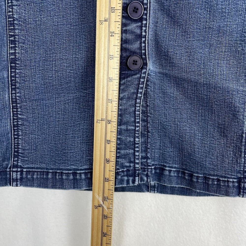 Westbound Button Front Denim Skirt Women 18 Blue‎ Stretch Knee Length - Picture 5 of 7